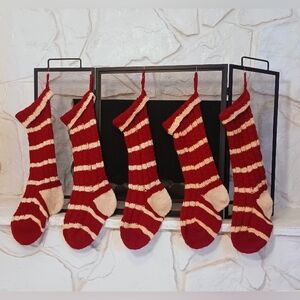 Vintage 90s J. Crew Knit Holiday Stockings • Set of Five